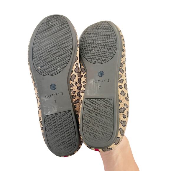 Rothys Leopard Print Round Toe Flats Sz 7 - Picture 5 of 6